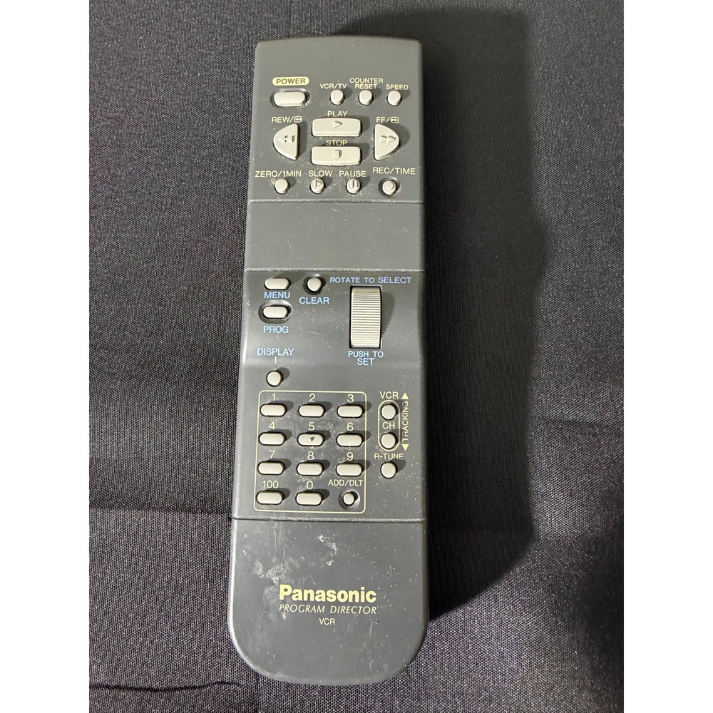 Panasonic VCR Remote Control OS Gray EUC VSQS1478 Program Director Jog Dial